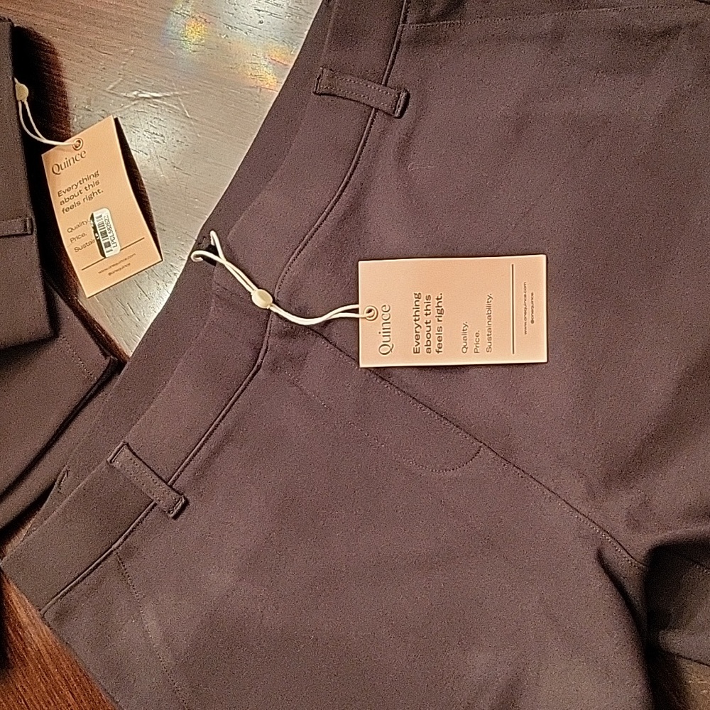 Quince Olive Green Ultra Stretch Ponte Pants Straight Leg Last Pairs - Picture 4 of 6